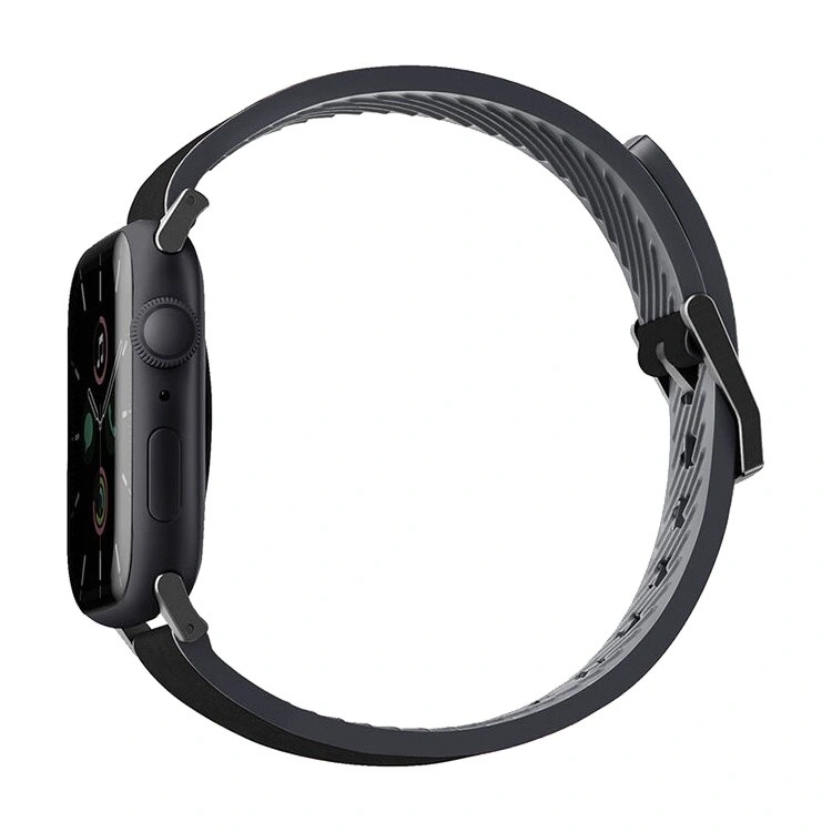 Ремешок Uniq Straden Waterproof Leather Hybrid Strap для Apple Watch 44/45/46/49мм, Чёрный (45MM-STRABLK). Фото 2