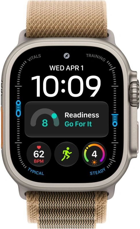 Умные часы Apple Watch Ultra 4 (2026) GPS+Cellular 49мм, Натуральный титановый корпус, ремешок "Пустынная альпийская петля" размер S 130-160 мм (MJAE4). Фото 2