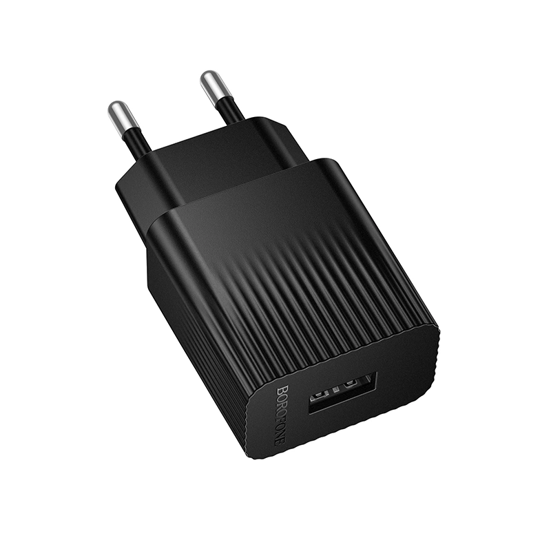 Сетевое зарядное устройство Borofone BAS71A 1xUSB 2.1A (10.5Вт), Чёрное. Фото 1