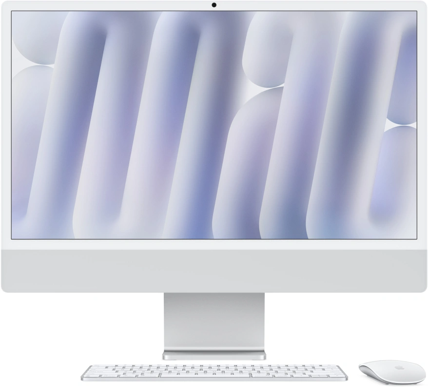 Apple iMac 24" Retina 4,5K, (MWUC3) (M4, 8-ядер CPU, 8-ядер GPU, 16 ГБ, 256 ГБ SSD, 2024), Серебристый. Фото 1