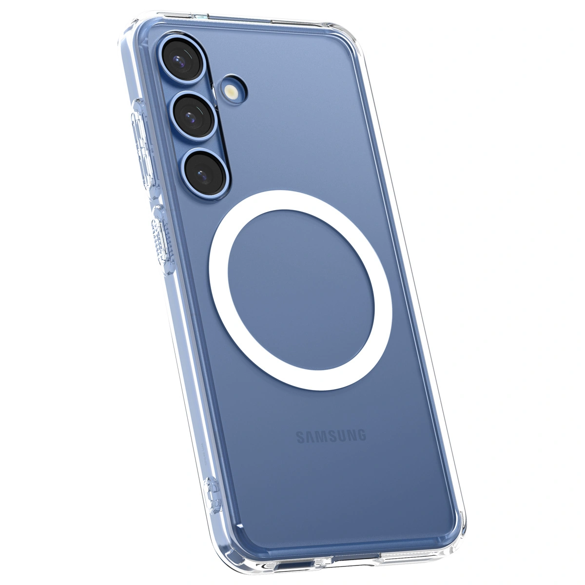 Накладка Spigen Ultra Hybrid для Samsung Galaxy S25 Plus (MagSafe), Прозрачный/Белый (ACS08981). Фото 7