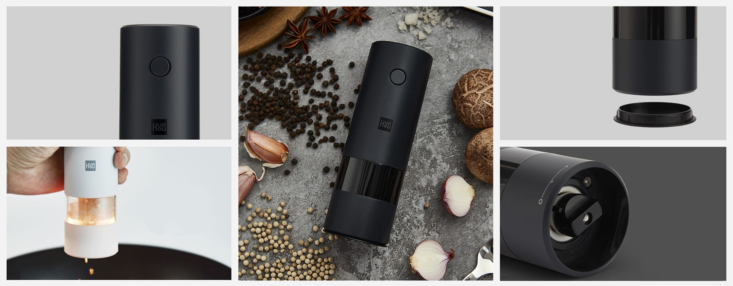 Электрическая мельница для специй XiaoMi Huohou HU0143, Чёрная